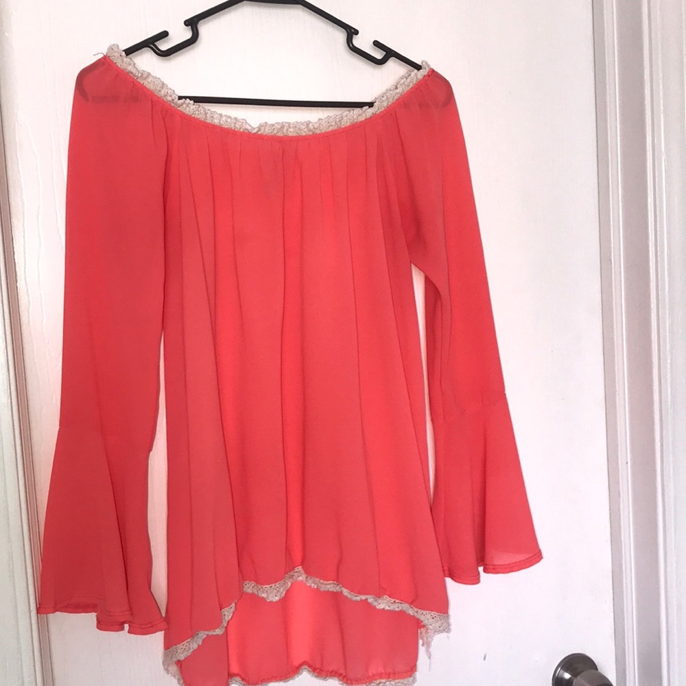 Ruched off the shoulders blouse